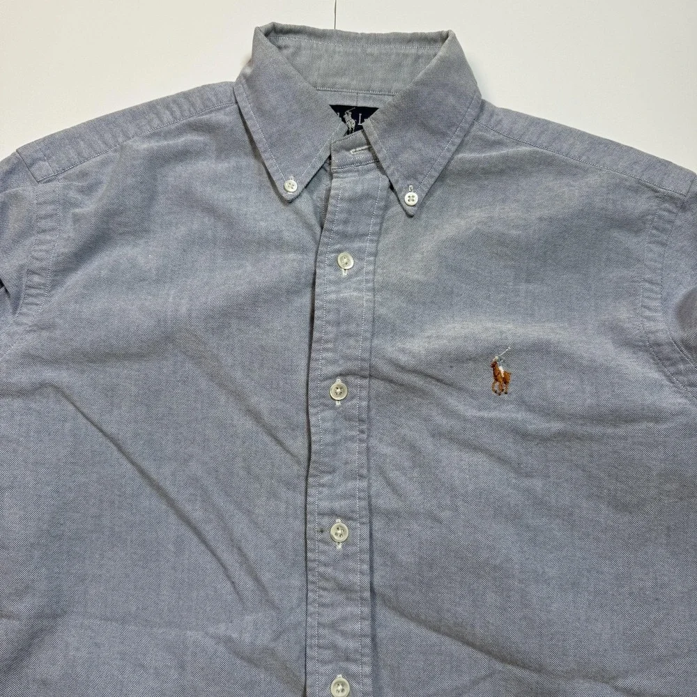 Ralph Lauren Shirt Mens 15 33‎ Blue Oxford Button Down Long Sleeve Cotton